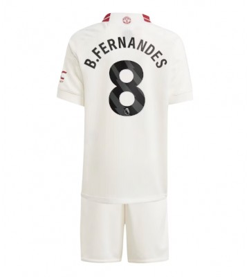 Manchester United Bruno Fernandes #8 Tercera Equipación Niños 2023-24 Manga Corta (+ Pantalones cortos)